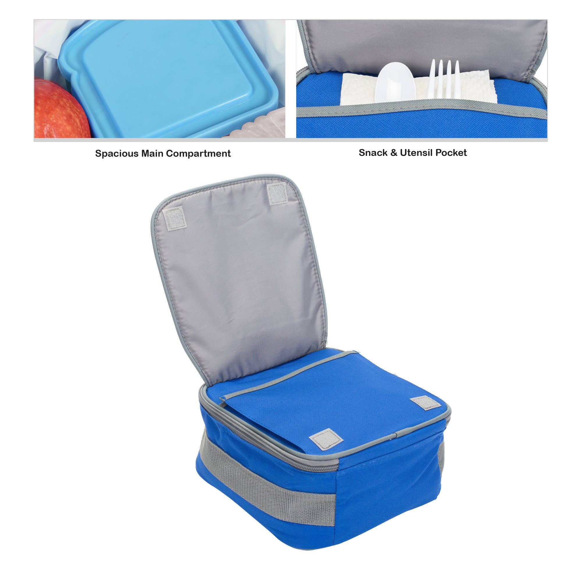 EAST AVENUE - Wholesale Lunch Bag/Box - Kids - Cobalt Blue & Gray Lunchbag3