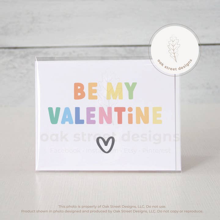 Be My Valentine Folded Card for wholesale by Oak Street Designs