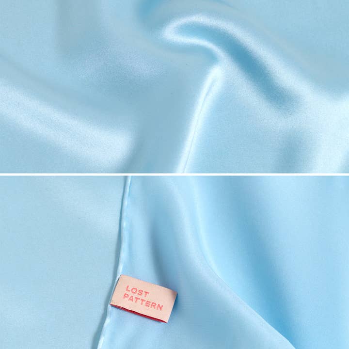 "Dapper Fold" Silk Pocket Square - Light Blue for wholesale on Faire
