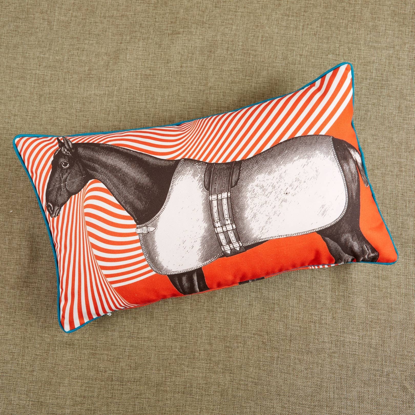 THOMASPAUL - Vente Coussin décoratif - COUSSIN D'EXTÉRIEUR CHEVAL OPTIQUE 12"X20"1