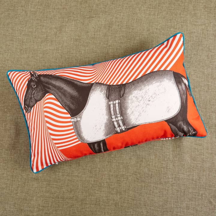 THOMASPAUL - Vente Coussin décoratif - COUSSIN D'EXTÉRIEUR CHEVAL OPTIQUE 12"X20"1