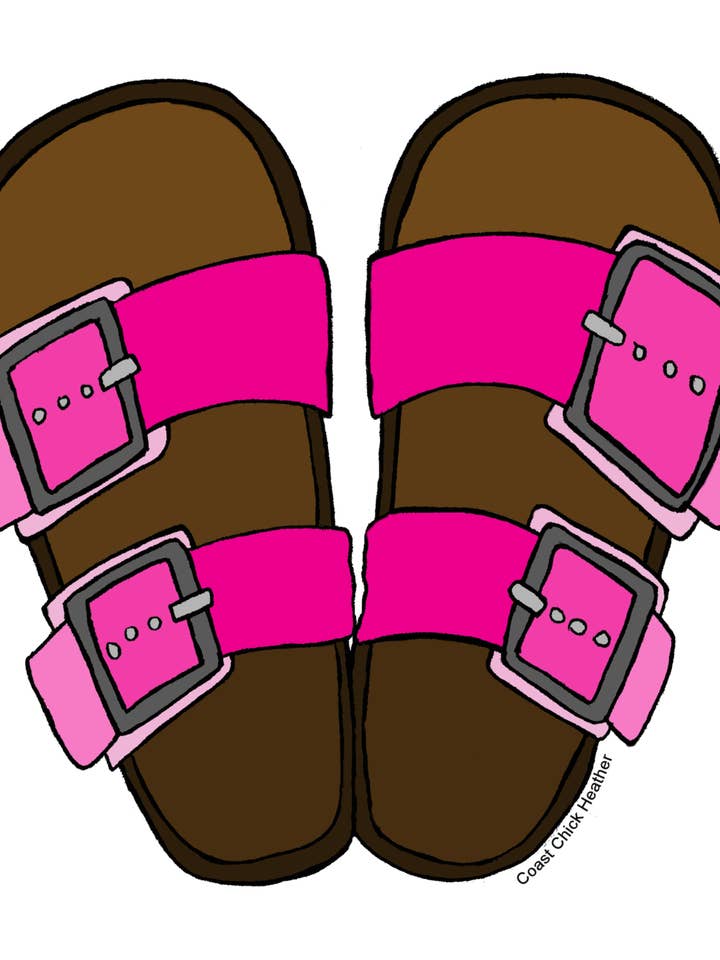 Summer Pink Burks Waterproof Sticker for wholesale by Coast Chick Heather Jordan