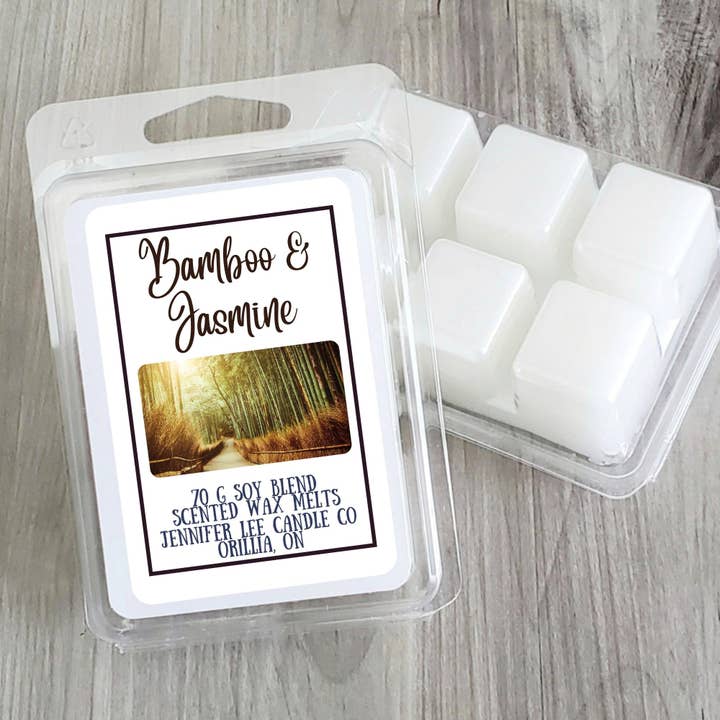 Bamboo Jasmin 70 g de cire parfumée au soja Blanc pour la vente par Jennifer Lee Candle Co