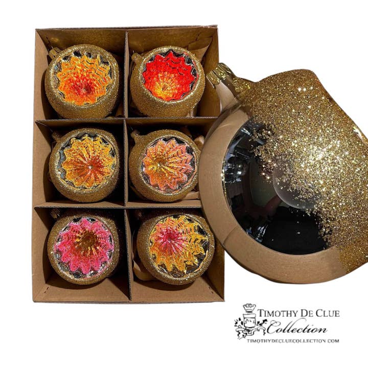 Fireworks Reflector- Set of 6 | 3.25 in - Antik Baubles Christmas Ornament for wholesale by Timothy De Clue Collection