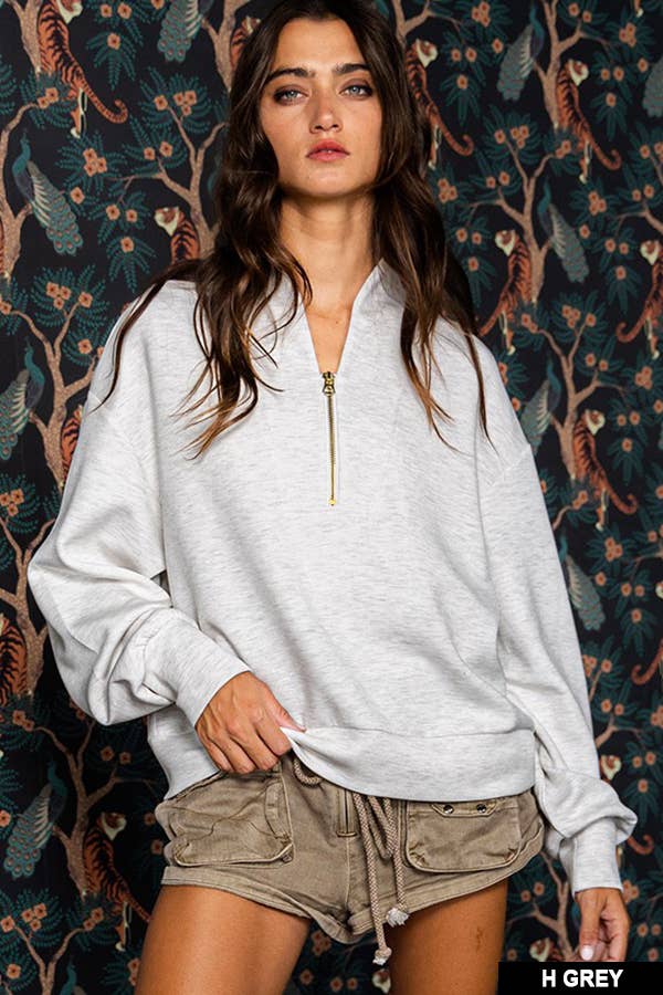 BUCKETLIST INC - Wholesale Sweatshirt - Women's - IT2154 Half Zip-up Scuba Sweatshirts87