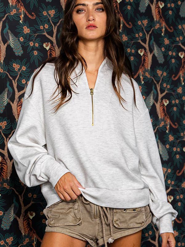 BUCKETLIST - Wholesale Sweatshirt – Women's - IT2154 Half Zip-up Scuba Sweatshirts9