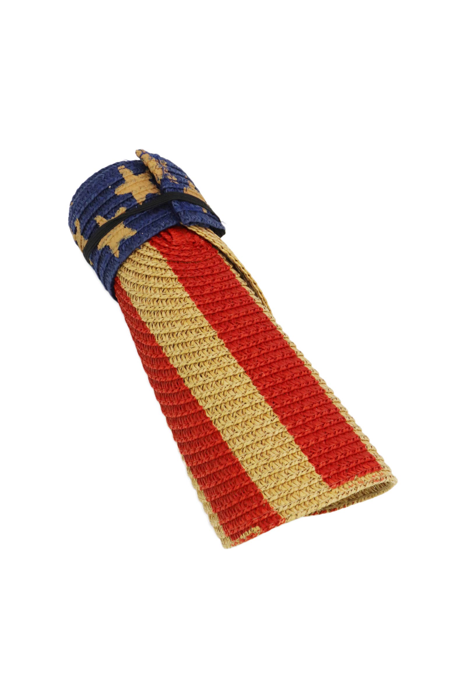 Cap Zone - Vente Visière – femme - Visière de soleil enroulable en paille de papier drapeau américain6