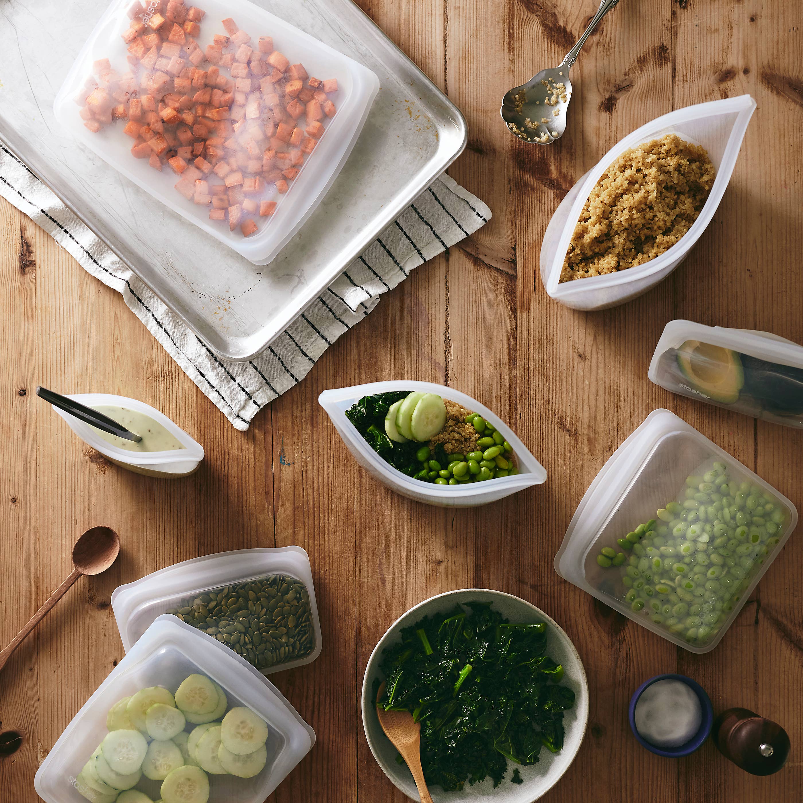 Stasher - Wholesale Food Storage Wrap/Bag - Half Gallon: Aqua2