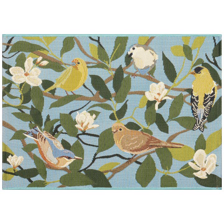 Tapis intérieur/extérieur Esencia Floral Finches bleu pour la vente par Liora Manne
