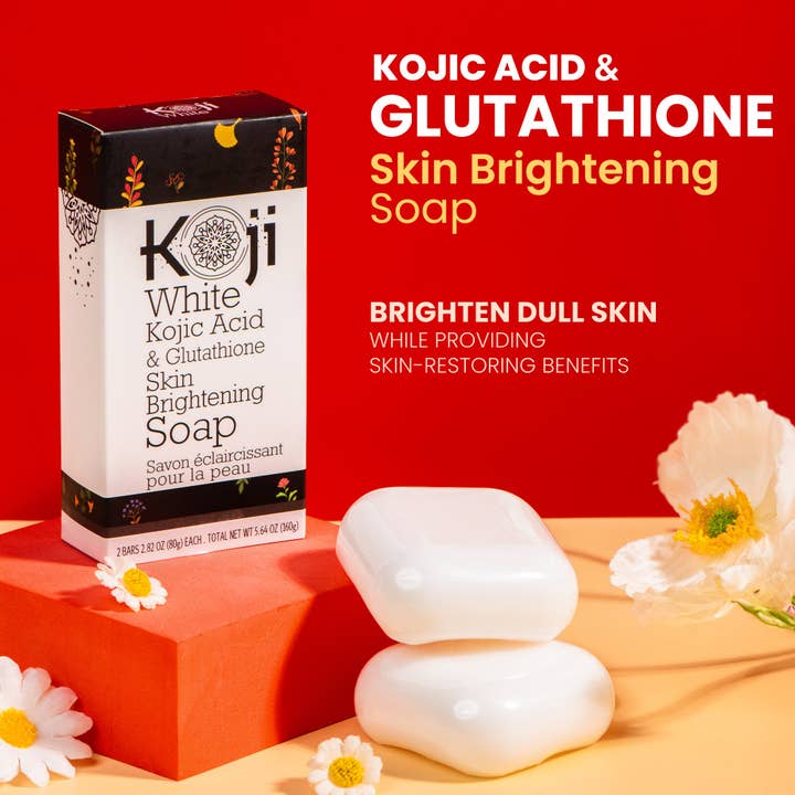 Kojic Acid & Glutathione Skin Brightening Soap (2 Bars) for wholesale by Koji White