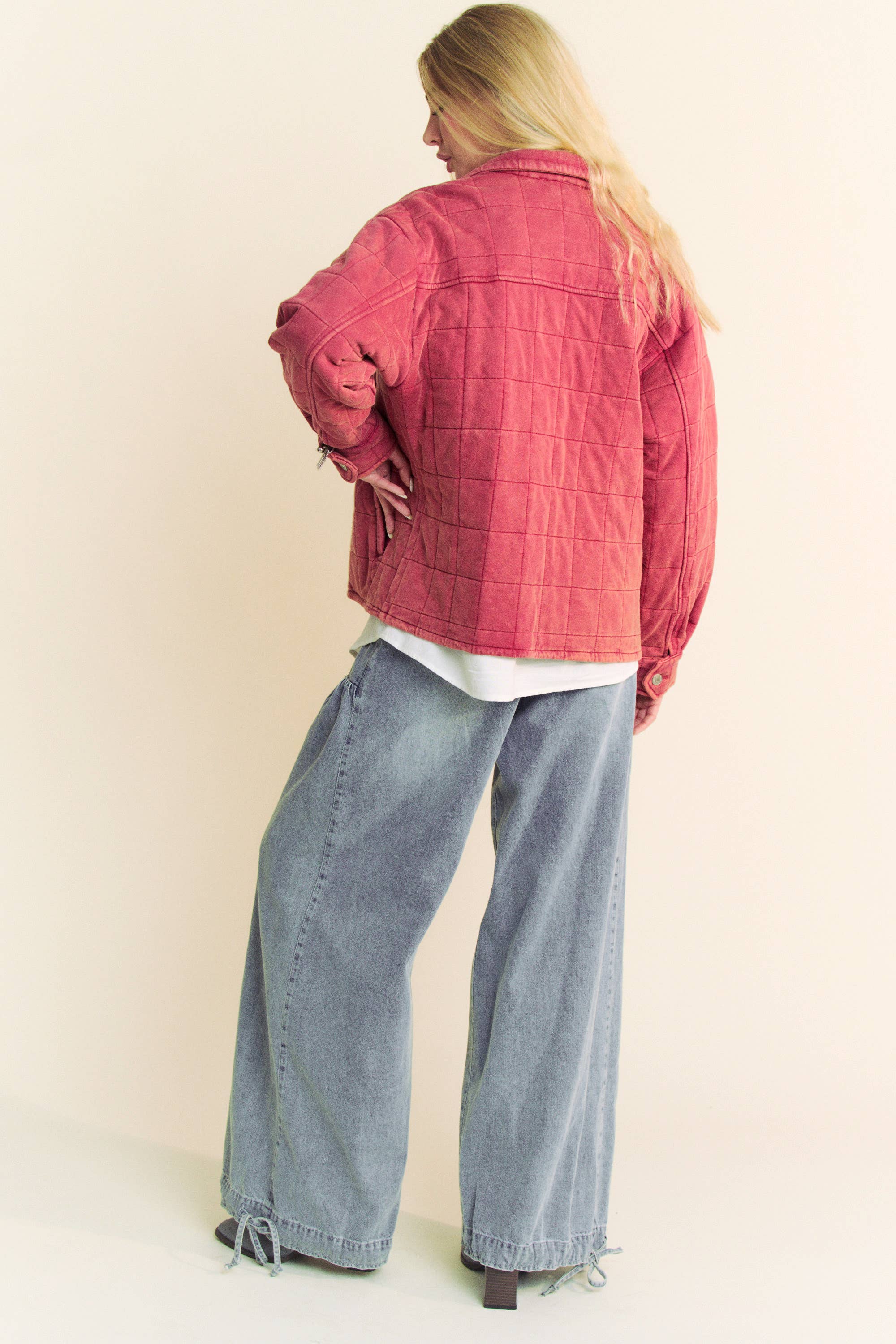 Davi & Dani - Wholesale Jacket - Women's - PLUS POCKET BUTTON FRONT SHACKET SHIRT JACKET7