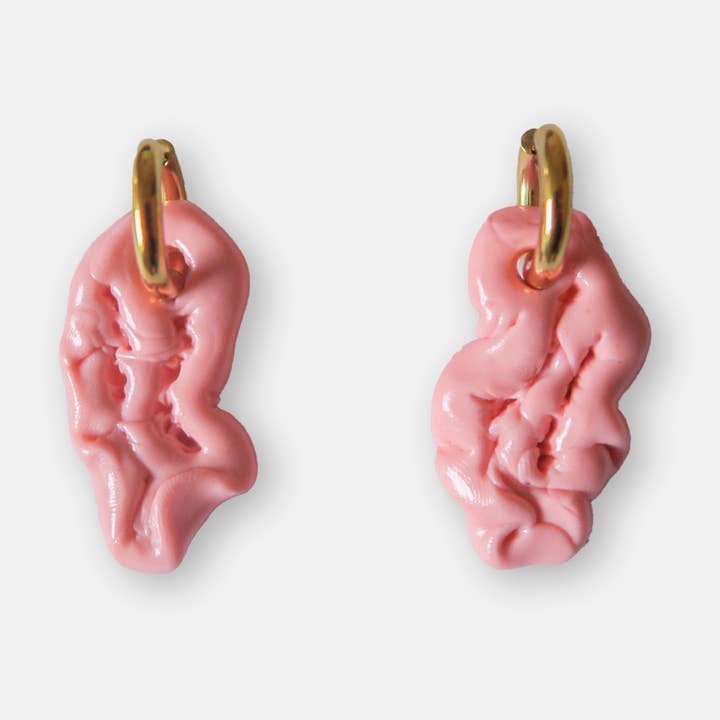 Valse hoepeloorbellen met kauwgom - goud, waterdicht voor wholesale door Chungawawa