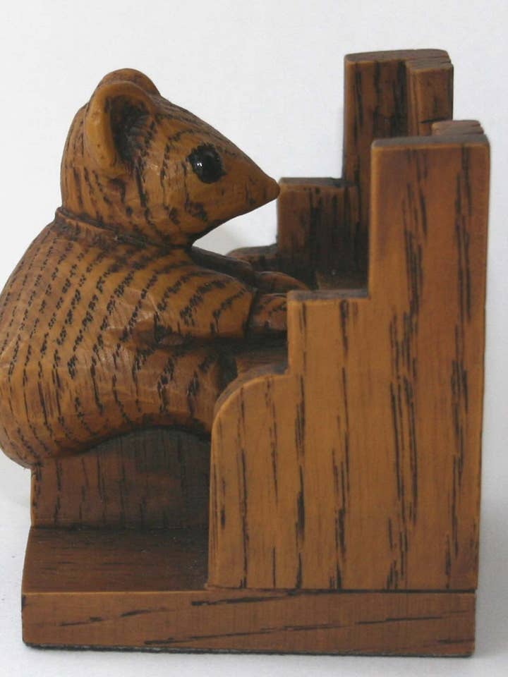 Church Mouse Playing Organ - Reproduction Carving Ornament. for wholesale by Oakapple Designs Ltd