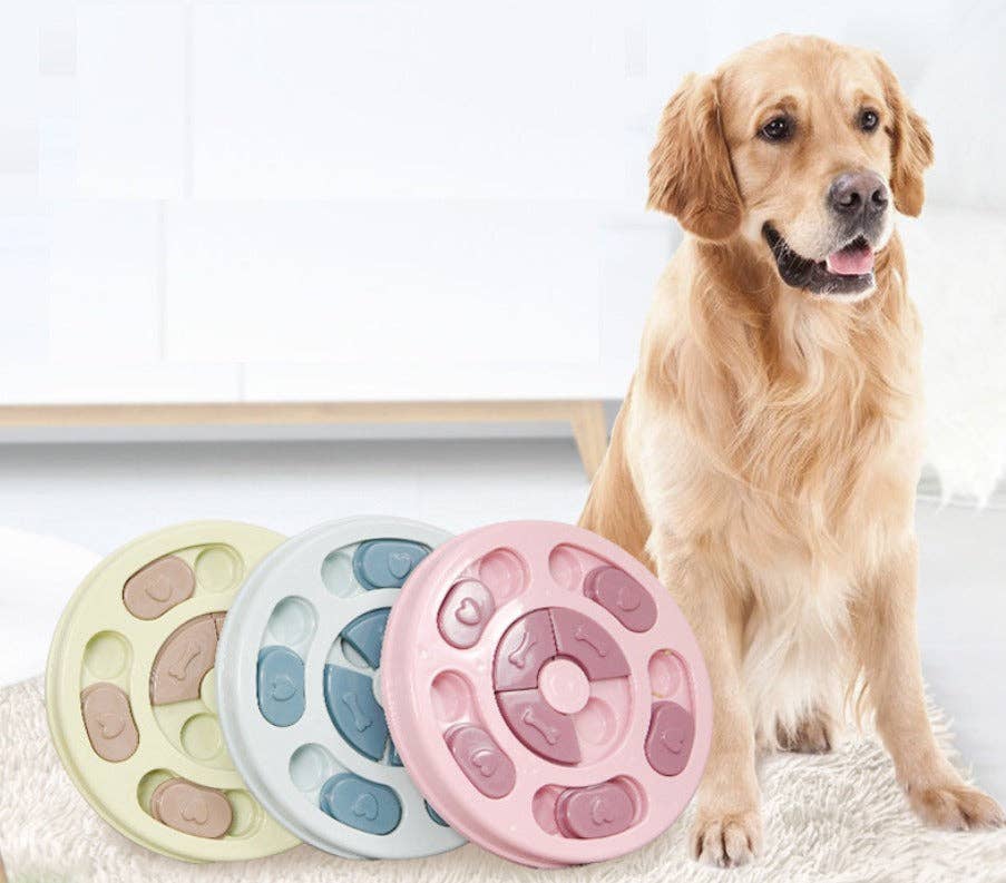 VIGOR - Vente Jouet – chien - Jouet puzzle interactif pour chien en forme de patte, plateau tournant anti-étouffement15
