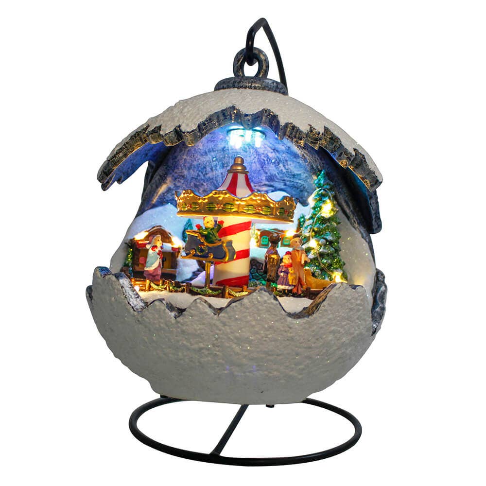giftland - Venta al por mayor Decoración navideña - Adorno de Navidad en forma de bola de nieve con luz LED y música0