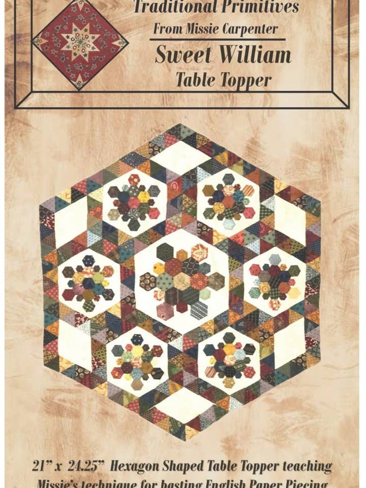 Sweet William EPP Pattern for wholesale by Traditional Primitives