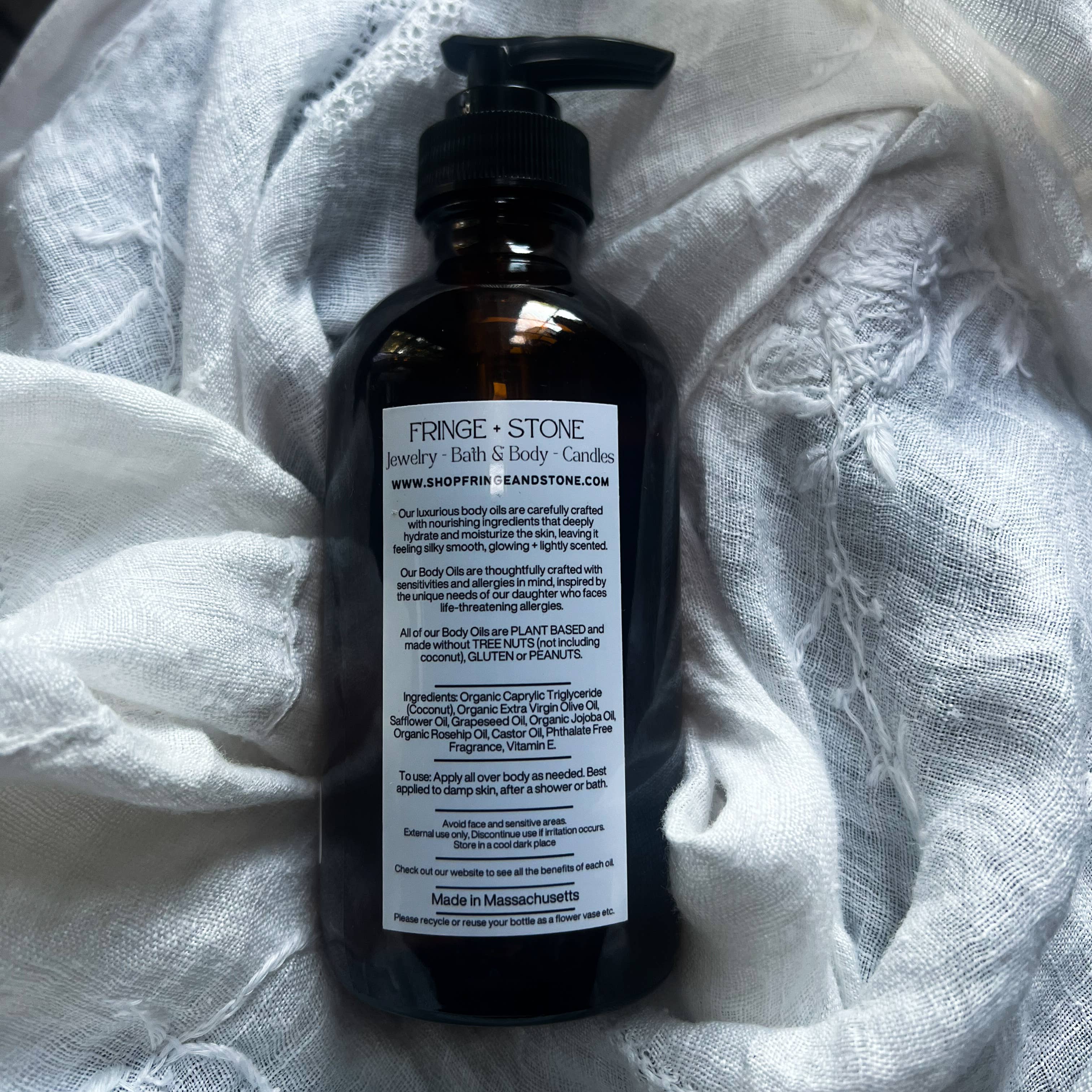 Fringe + Stone - Wholesale Bath/Body Oil - BODY OIL | ANGEL AURA - Honey Peaches + Sandalwood Scented1