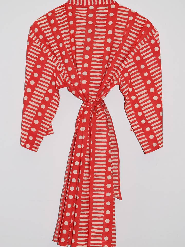 Amisha - Wholesale Robe - Women's - Kerala Short Robe | Dot Dash Poppy2
