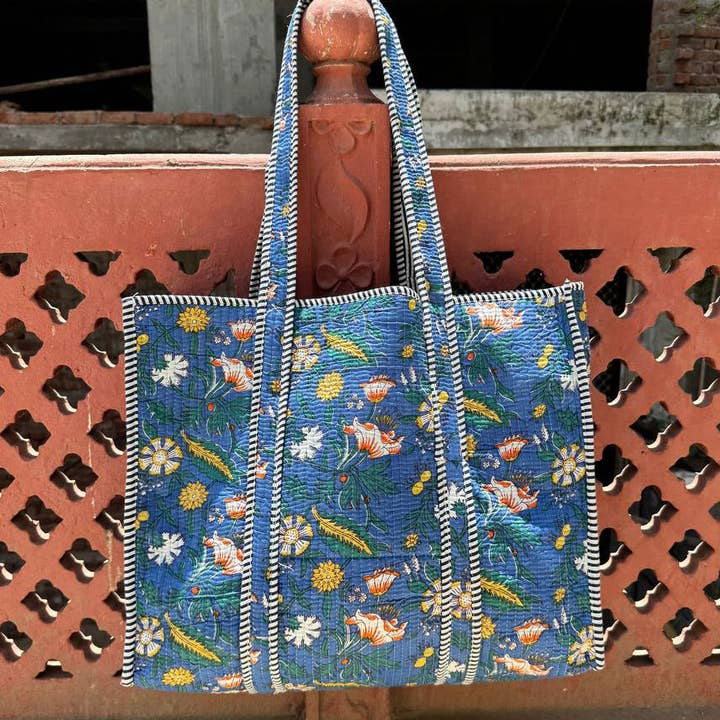 GYPSY STUDIO – Großhandel Schultertasche – Damen – Festivalmode Blockdrucktasche gesteppte Baumwoll-Schultertasche