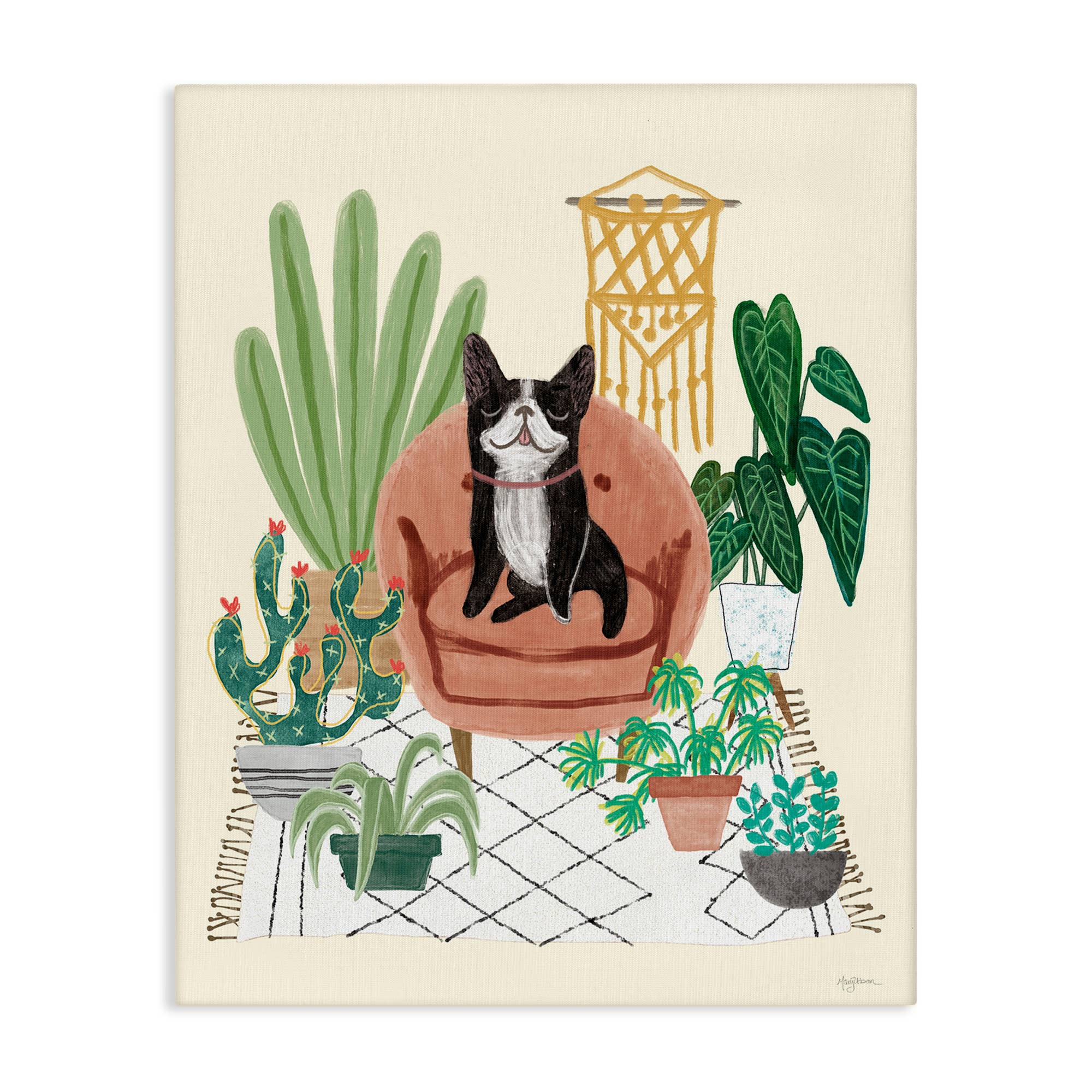 Stupell Industries - Wholesale Wall Sign - French Bulldog & Plants - Unframed Wall Art5