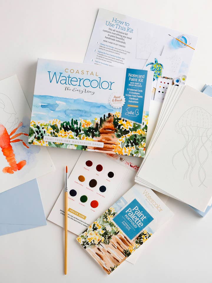 Watercolor the Easy Way Paint-Your-Own Cards - Coastal for wholesale by Better Day Books