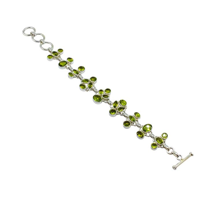 Quasar Gems USA – wholesale Link & chain bracelet – Peridot Bracelet Sterling Silver Adjustable