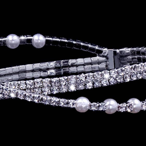 #16835 - Bracciale avvolgente Pearl Criss Cross per la vendita all'ingrosso da parte di Bridal Store Jewelry