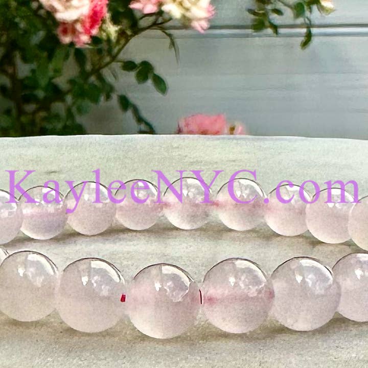 KayleeNYC - Wholesale Beaded Bracelet - 8mm Natural Mangano Calcite 7.5” Stretch Bracelet3