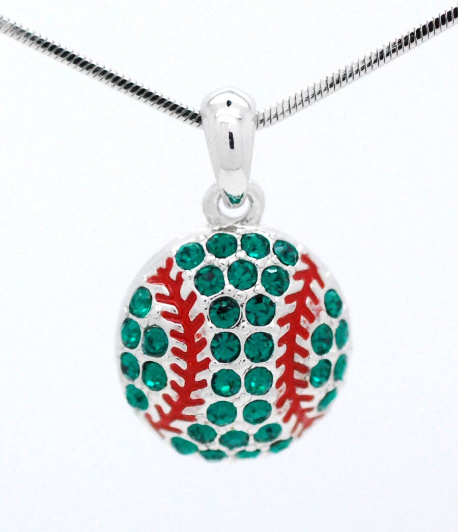 Fan Star Jewelry - Wholesale Pendant/Charm Necklace - Baseball/Softball Crystal Ball Necklace16