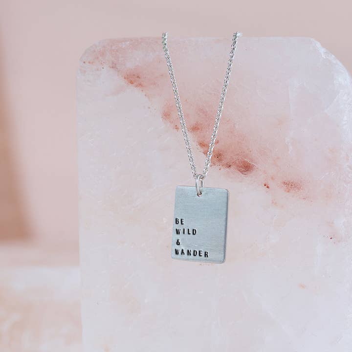 Christina Kober Designs - Wholesale Pendant/Charm Necklace - EVERLONG NECKLACE | stamped rectangular pendant2