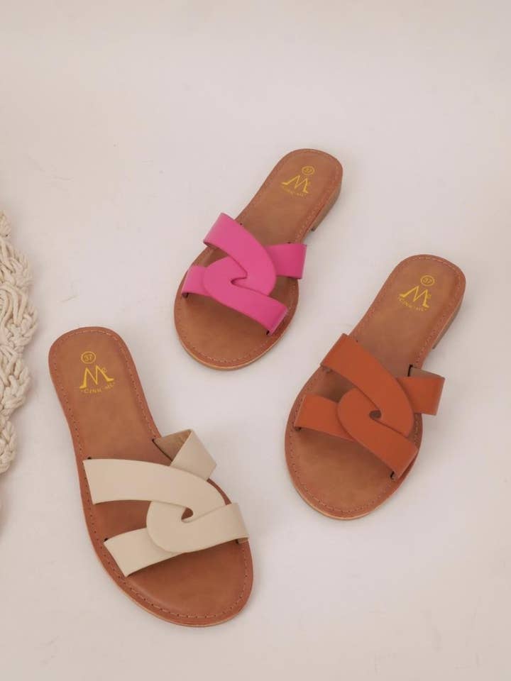 BELLICY / Cink-me - Wholesale Sandals - Women's - BQ03B, Flat mules with crocodile effect1