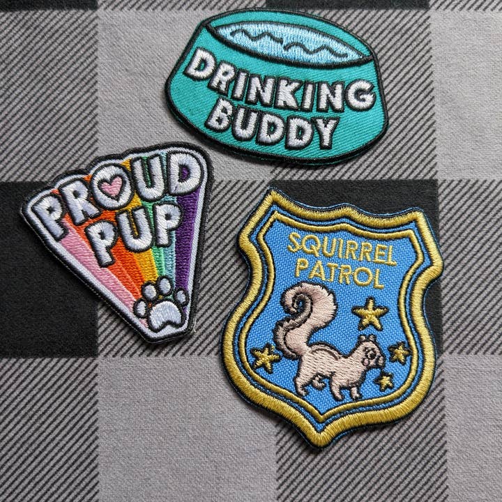 Colored Up Pup - Wholesale Patch - Drinking Buddy Iron On Patch for Dogs