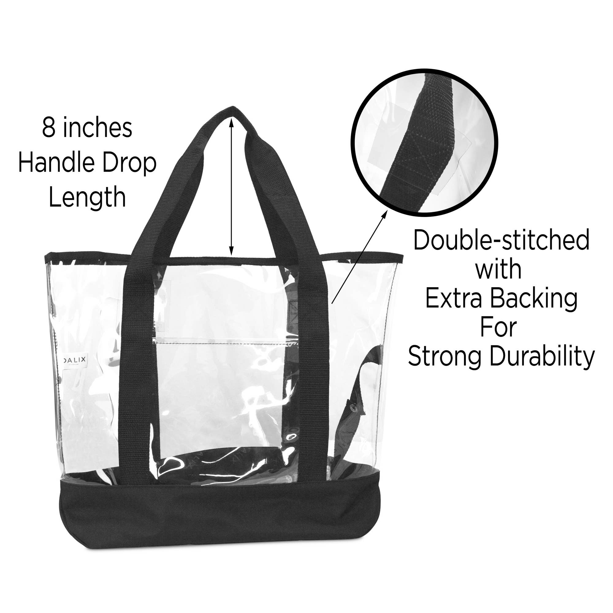Dalix - Wholesale Tote Bag - Women's - 20" Large Clear Tote Bag with Small Pouch1