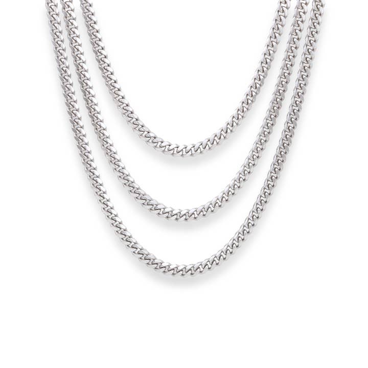 925 Solid Silver Miami Cuban Link Chain with Lobster Lock for wholesale by NY Gold & Silver Trading Inc.