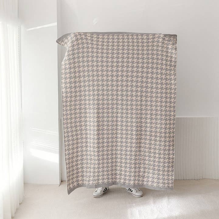 ACCITY - Wholesale Throw Blanket - VERSATILE HOUNDSTOOTH KNITTED WOOL THROW BLANKET_CWMM2386