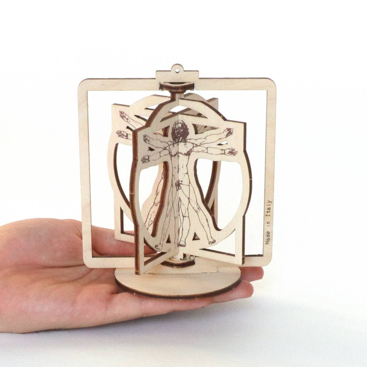 Dahimo - Wholesale DIY Craft Kit - Da Vinci Vitruvian Man on Rotating Frame - Wooden Model Kit6