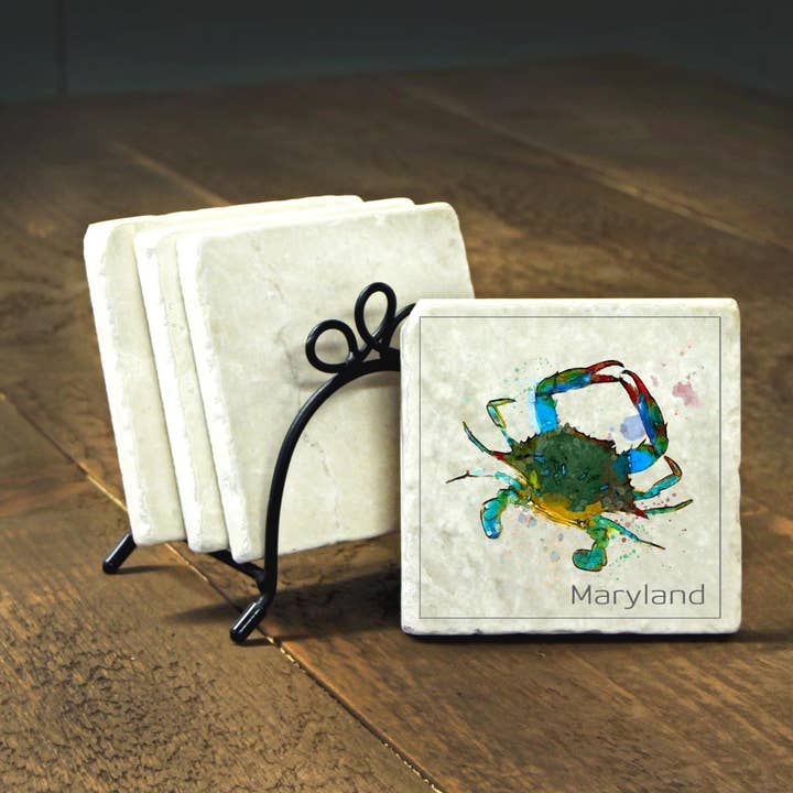 CM613- Bases para Copos em Mármore de Caranguejo por atacado de Paint The Town