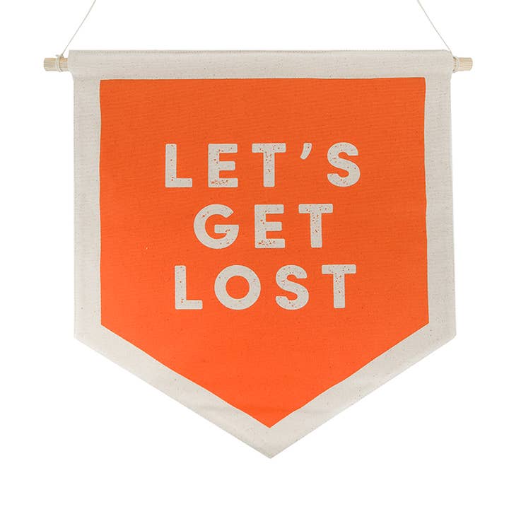 Bannière en toile Camp Explorer Let's Get Lost pour la vente par Jollity & Co. + Daydream Society