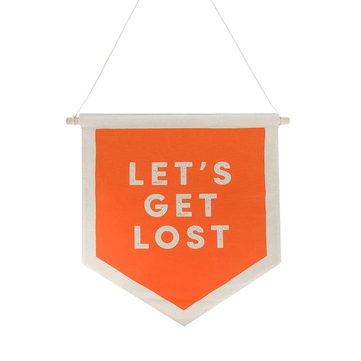 Camp Explorer Lets Get Lost Canvas Banner for wholesale by Jollity & Co. + Daydream Society
