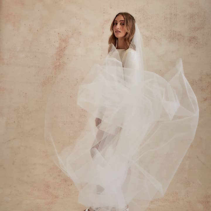 Dove Grey Accessories - Wholesale Veil - Women's - Scarlett Two-Tier Veil3