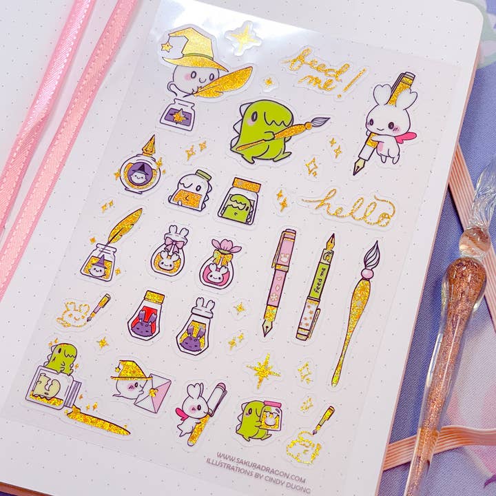 Pen Pals Clear Sticker Sheet for wholesale by sakuradragon