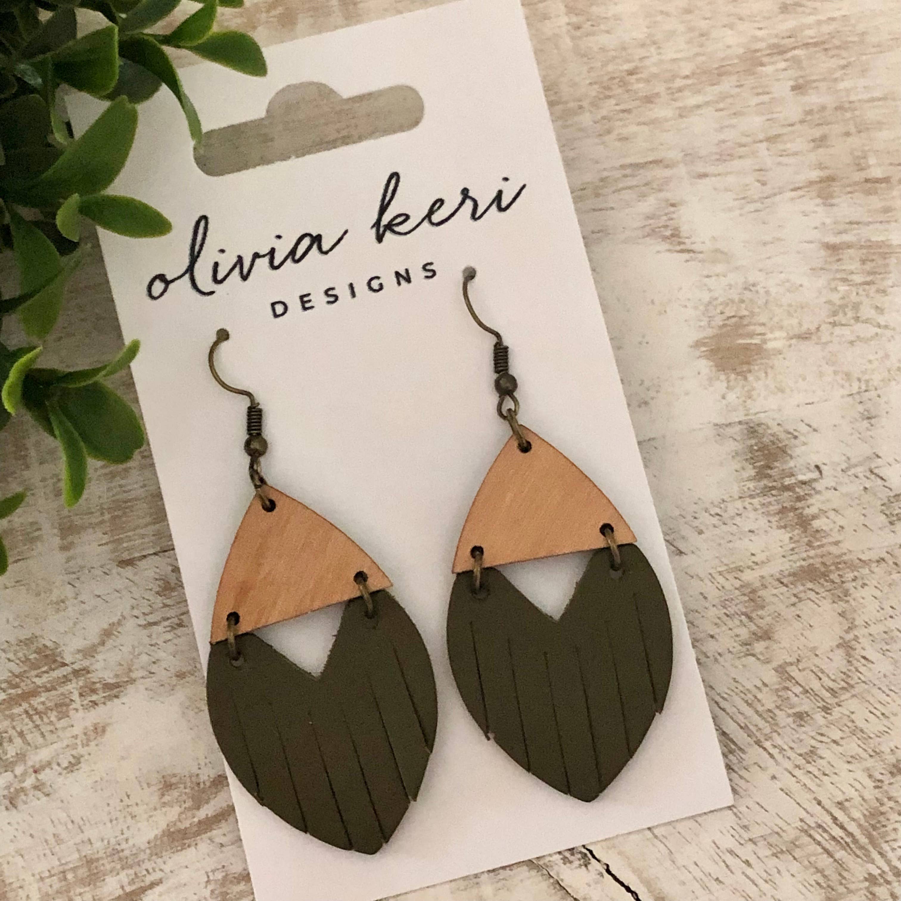 Olivia Keri Designs - Wholesale Dangle Earrings - Josie - Olive2
