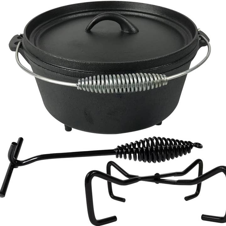 Crucible Cookware - Wholesale Cooking Pot - Cast Iron Camp Dutch Oven with Legs - 4.1 qt (3.9 L)