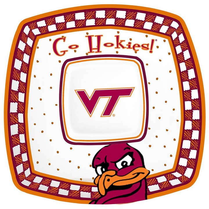 Square Gameday Chip n Dip Platter, Virginia Tech Hokies for wholesale by The Memory Company