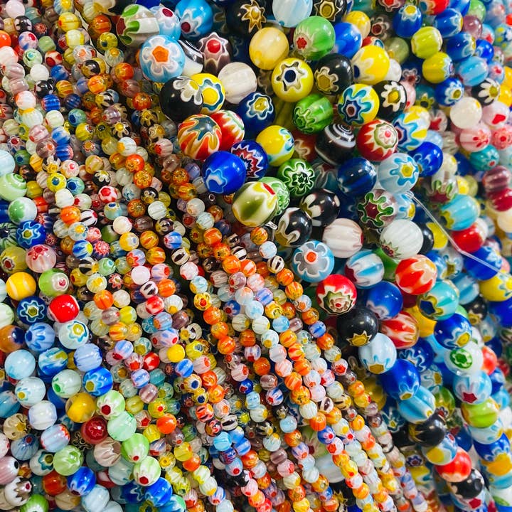Murano Style Millefiori Round Beads, 6mm Flower Glass Beads, and other Purchase Wholesale lamp beads. Free Returns & Net 60 Terms on Faire trending on Faire.