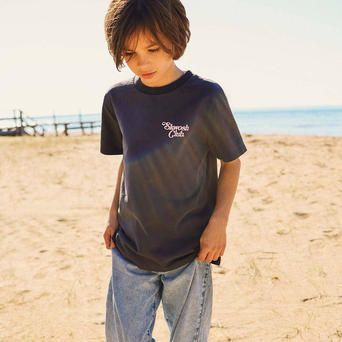 You Little Ripper Kids Slang Tee in Charcoal for wholesale on Faire1