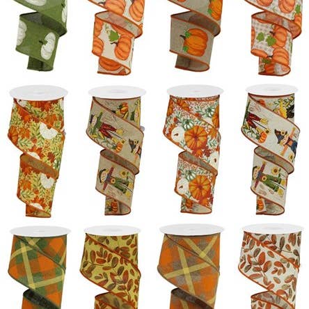 Amber Marie & Company - Wholesale Ribbon - Gift Wrapping - 2.5"X10yd Harvest Ribbon3