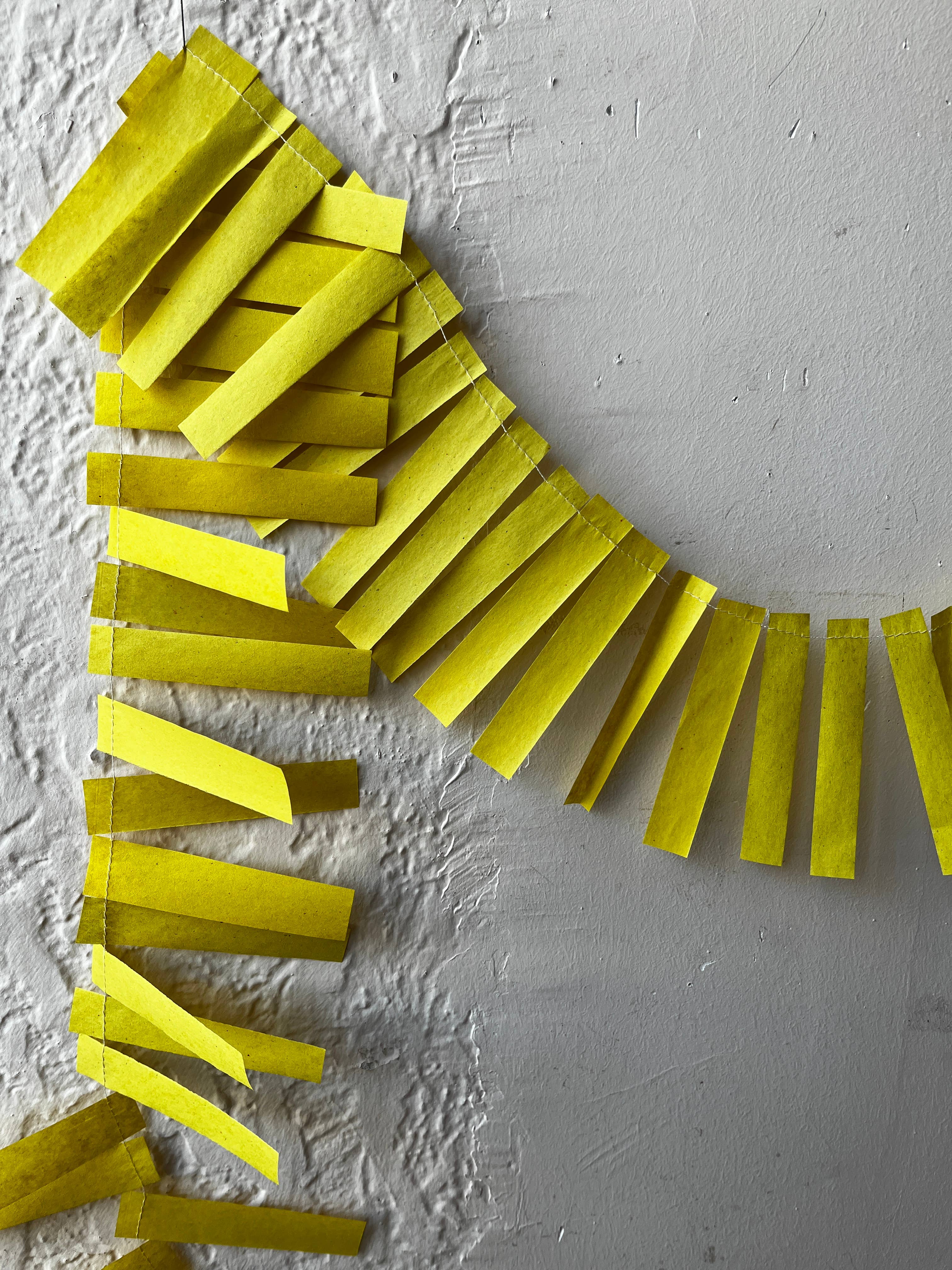 Tissue Paper & Metallic Foil Layered Fringe Garland