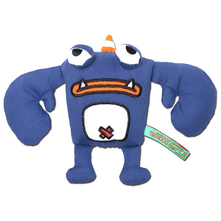 Touchdog Cartoon Crabby Tooth Monster Plush Dog Toy for wholesale by Pet Life