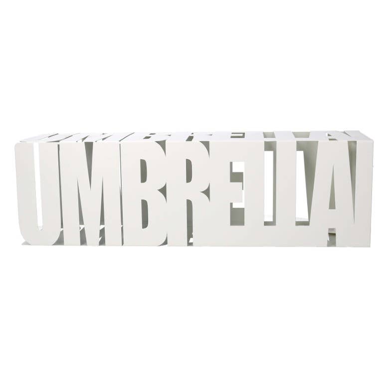 Metal Umbrella Stand Stripes White Square CM15.5x15.5h52 for wholesale on Faire1